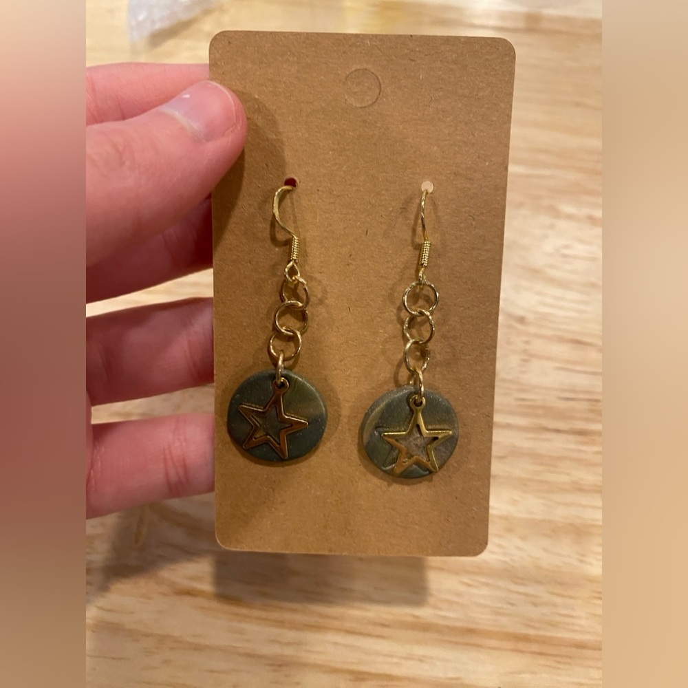 3/$10 Polymer Clay Circle and Star Earrings - Picture 3 of 8